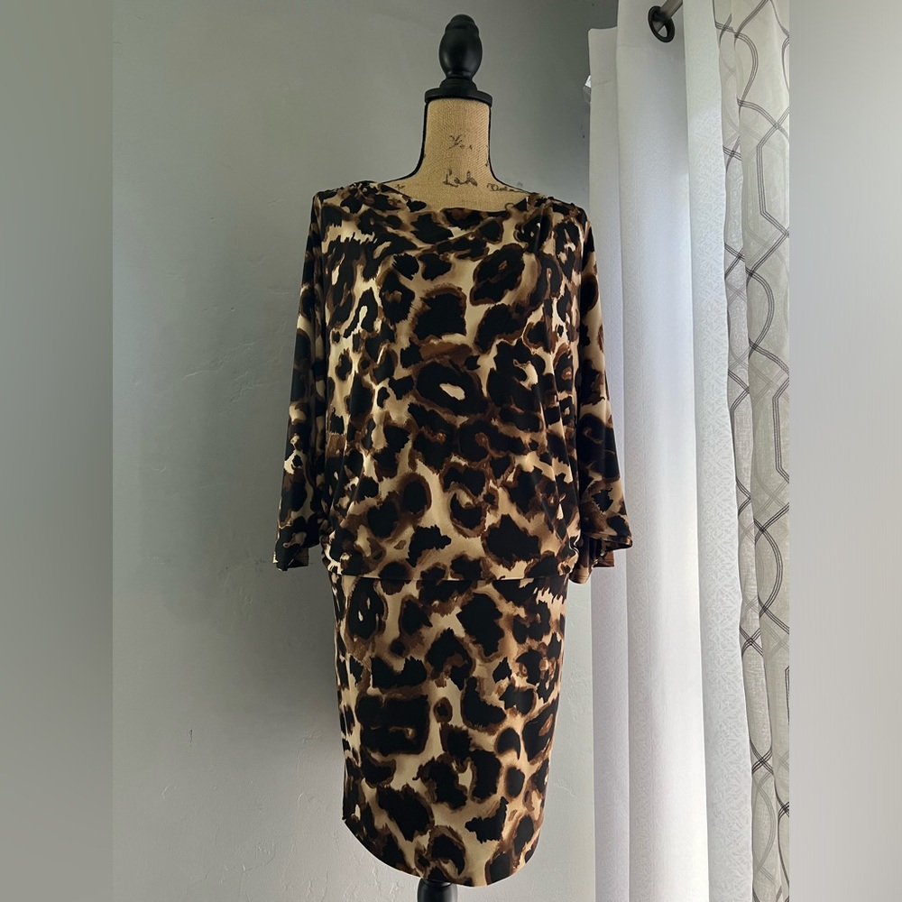 Enfocus Women’s Leopard print dress Size 14